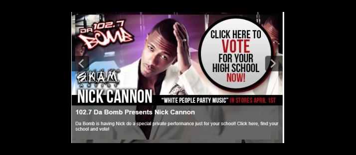 vote Nick Cannon 1027 Da Bomb concert contest_0